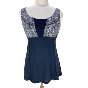 Lululemon Wrappers Delight Tank Top Size‎ 6 SX Black Petal Ghost Mesh